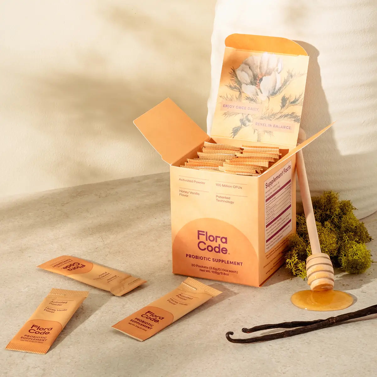 Honey Vanilla Probiotic Powder • Flora Code Probiotics for Women